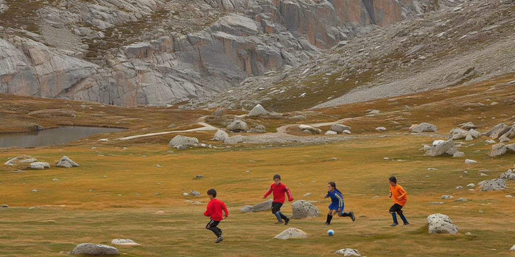 Voetbalplezier in de bergen