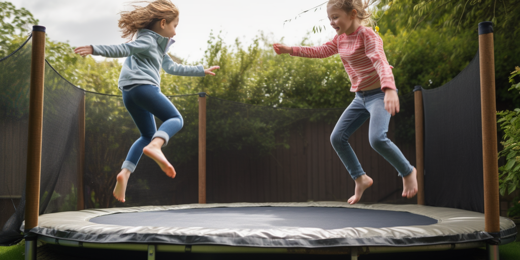Kinderplezier op de trampoline