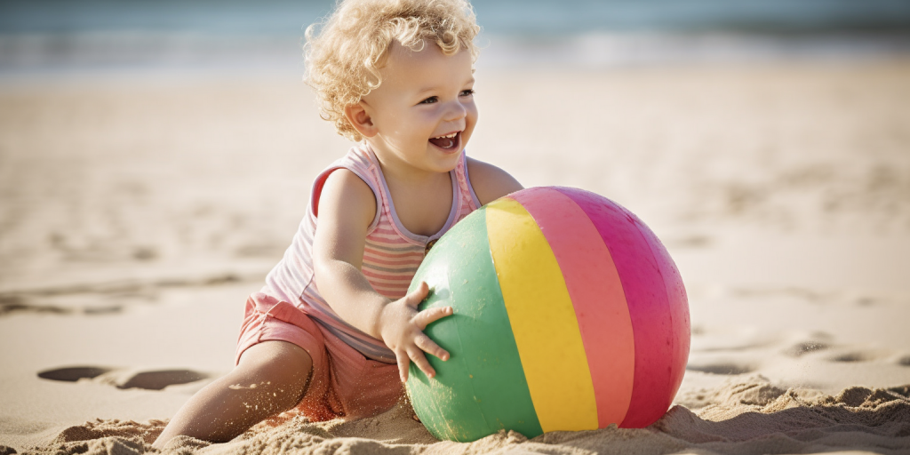 Strandballen in de zandbak