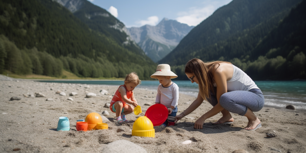 Strandplezier voor kinderen in de bergen