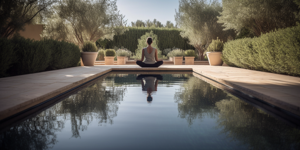 Buiteneducatie voor ontspanning bij het zwembad