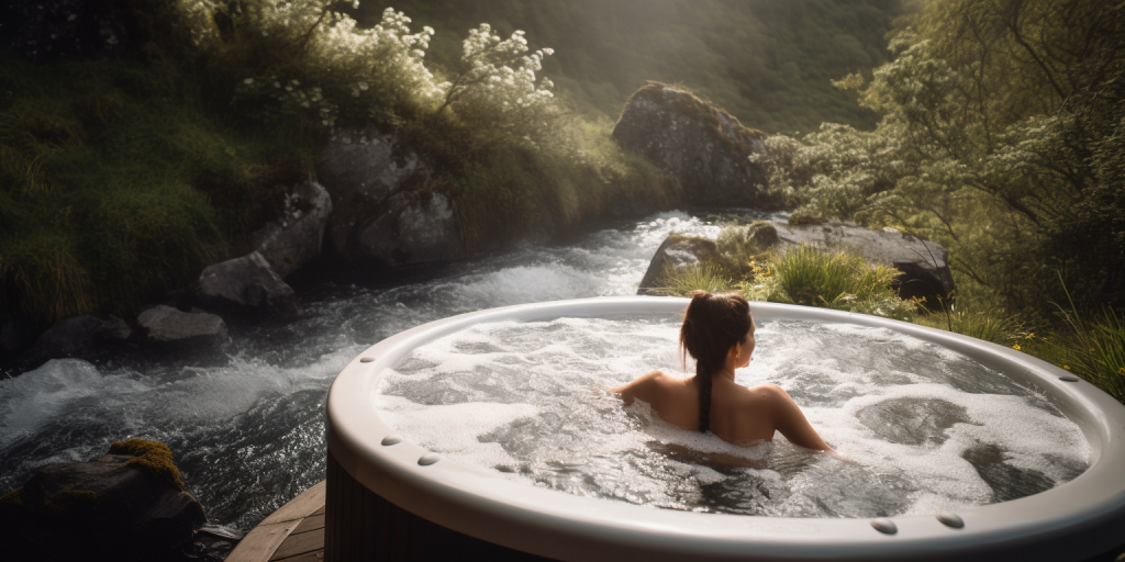 Ontspannen aan de rivier in mijn eigen jacuzzi