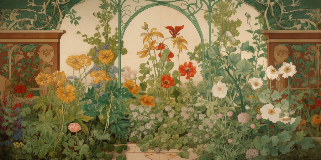 Art Nouveau in mijn Tuin: Creatief Tuinieren met bloemen en kruiden