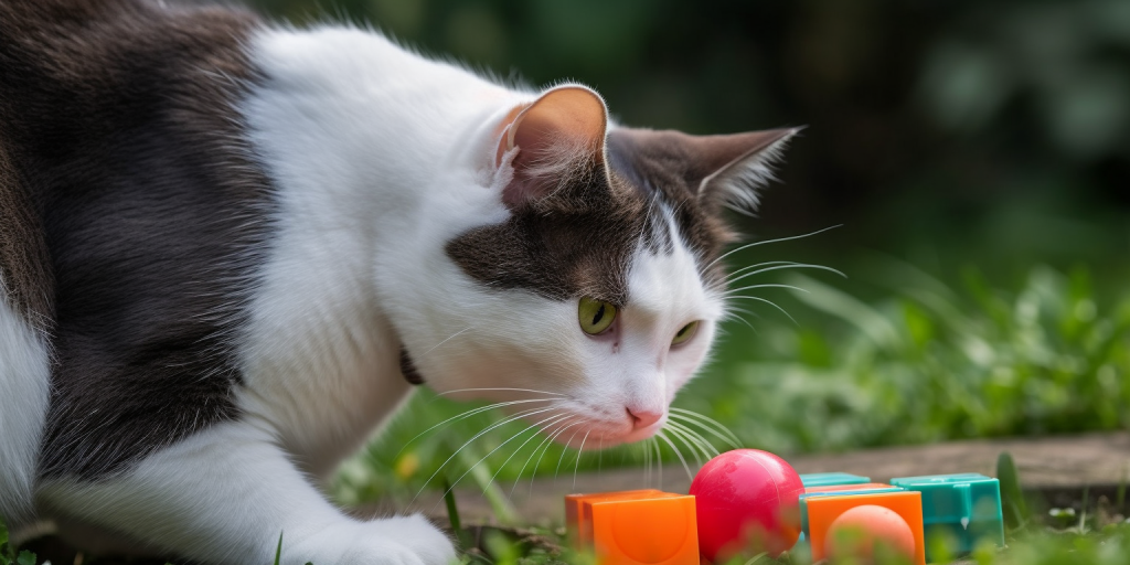 Katten-avonturen in onze achtertuin met nieuw buitenspeelgoed
