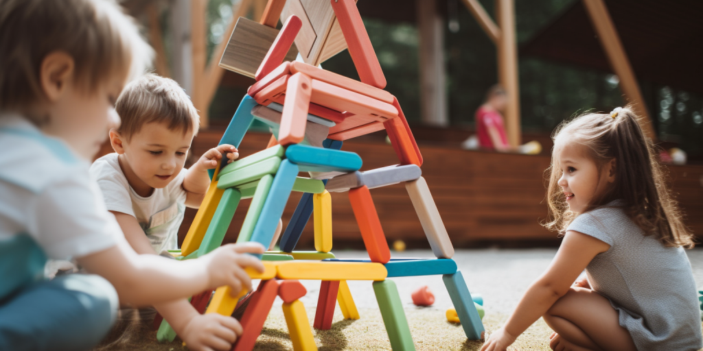 Kinderplezier in de speeltuin en thuis