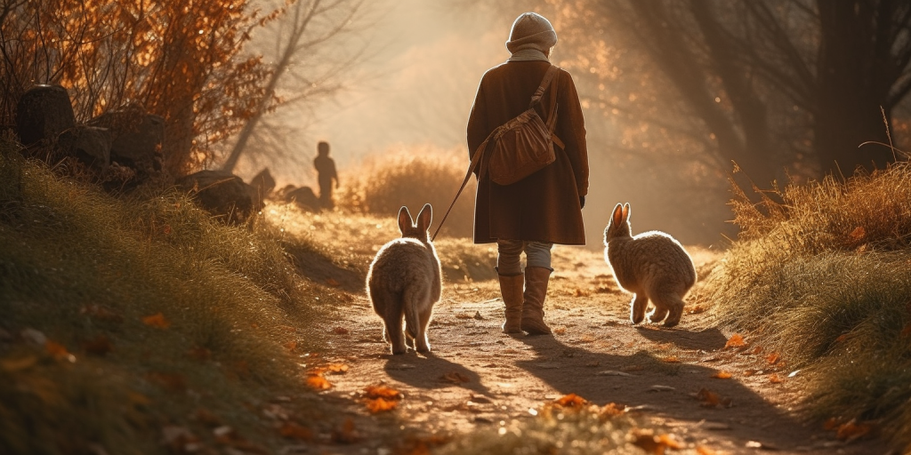 Avontuurlijke wandelingen met mijn konijnen in de natuur