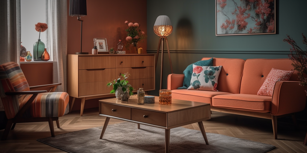 Woninginrichting in retrostijl