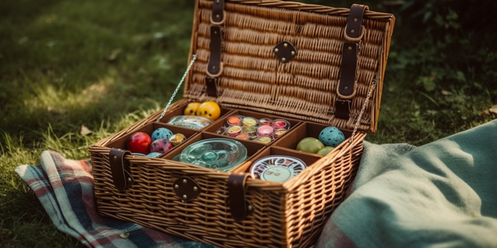 Bakker speelt buiten: Originele buitenspelletjes tijdens een picknick