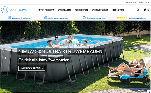 Webshop met focus op Intex, het belangrijkste merk van zwembaden en jacuzzi's.